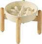 Ceramic 1.2 Cup Dog Raised Slow Feeder Set, Elevated Bowl by Havniva
