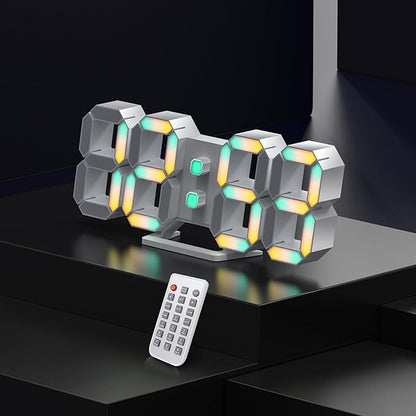 EDUP HOME 3D LED Neon Digital Desk Wall Alarm Clock RGB Night Light 7 Colors - Image 10