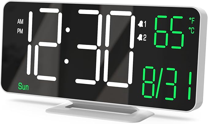KOSUMOSU Digital Clock for Bedroom, 6.7" Desk Clock LED by KOSUMOSUTECHNOLOGY