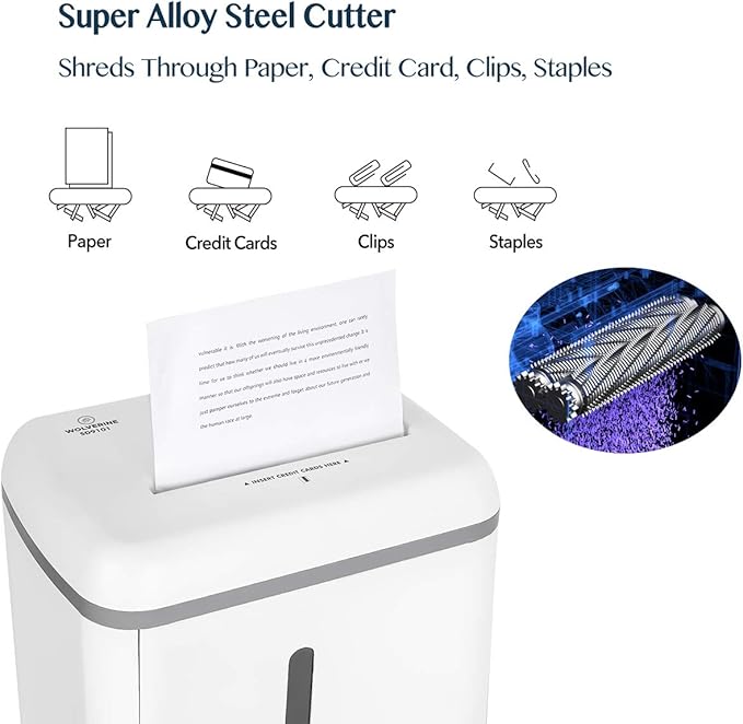 WOLVERINE 8-Sheet Super Micro Cut High Security Level P-5 Ultra Quiet - Image 4
