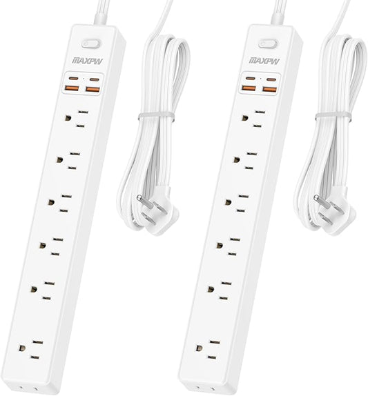 2 Pack Power Strip Surge Protector by Maxpw