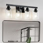 DIKAIDA Bathroom Vanity Light, 4-Light Modern Matte Black Wall Sconce Lighting by DIKAIDALights