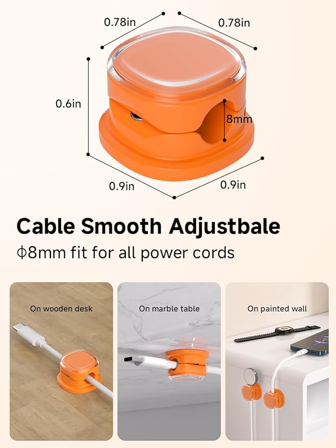Magnetic Cable Clips, Adjustable Cord Holder Management, Adhesive Wire Keeper - Image 3