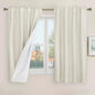 LAMIT Ivory 100% Blackout Linen Curtains 48 Inches Long, Linen Textured Living by LAMIT