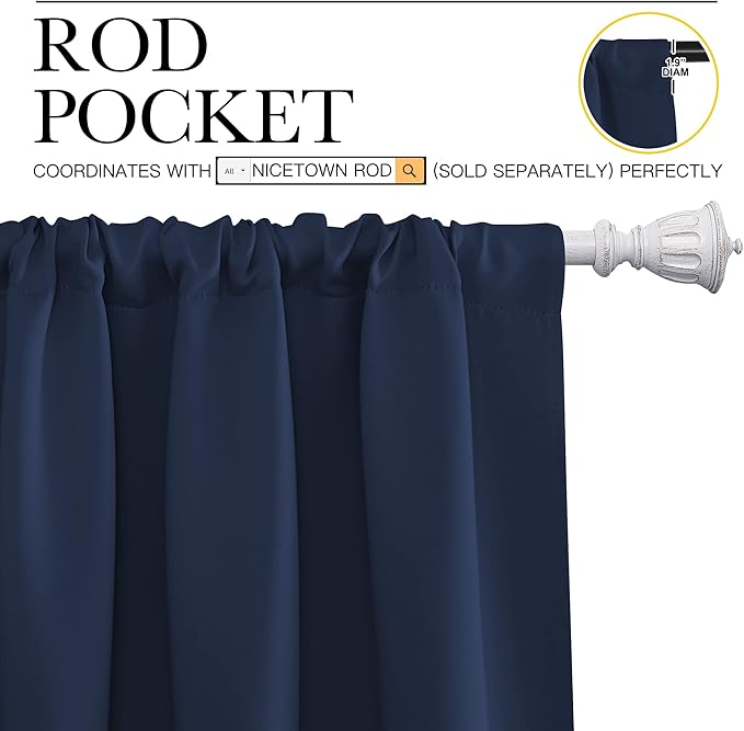 NICETOWN Kitchen Curtains, Short Blackout Curtains & Drapes, Thermal Insulated - Image 3