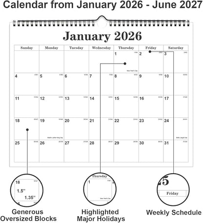 Calendar 2026 - Calendar 2026-2027 from January 2026 to June 2027, Spiral - Image 2