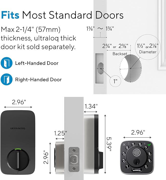 ULTRALOQ Bolt Fingerprint WiFi Smart Lock, Works - Image 9