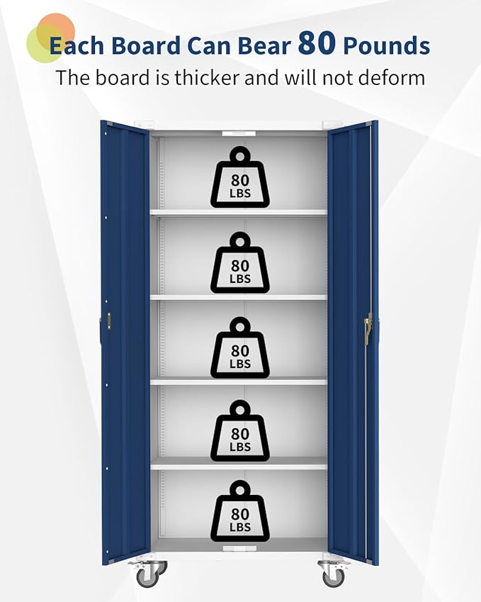 GarveeHome 71 in Steel Storage Cabinet - Image 3