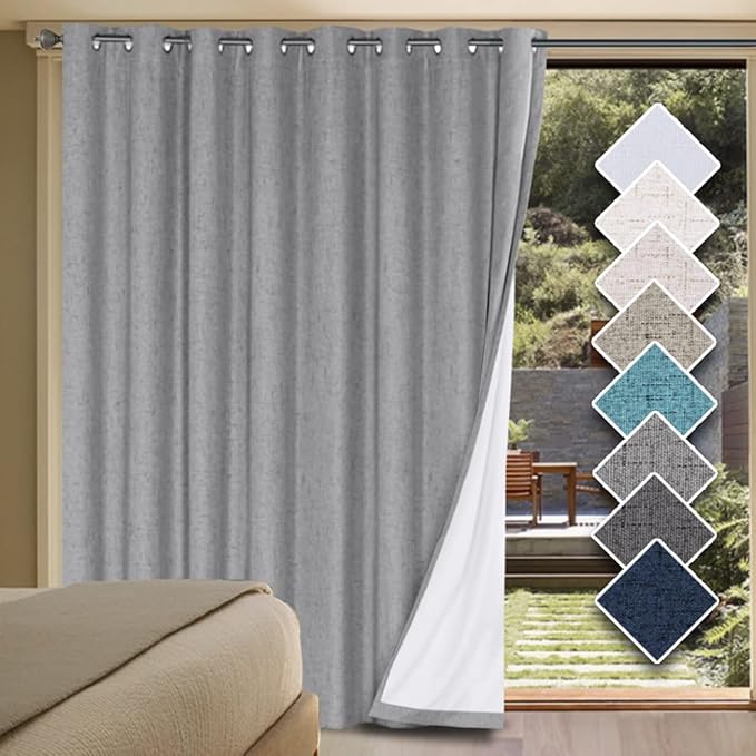 H.VERSAILTEX Linen Blackout Curtains Durable Thick Textured Linen Look 100% by HVERSAILTEX