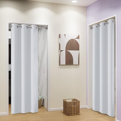 DUALIFE Grommet Doorway Closet Curtains - Image 2