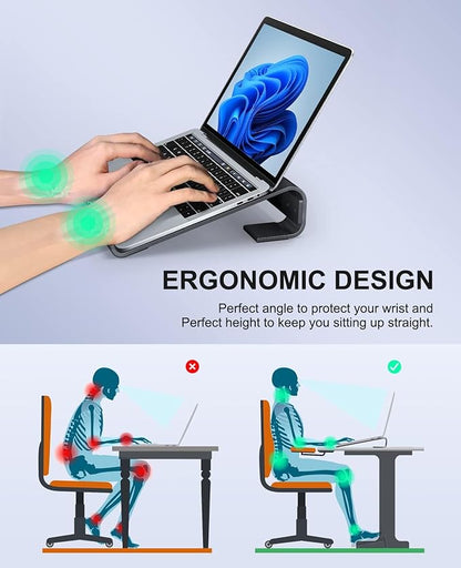 Soqool Laptop Stand for Desk, Ergonomic Detachable Laptop Riser, Aluminum - Image 3