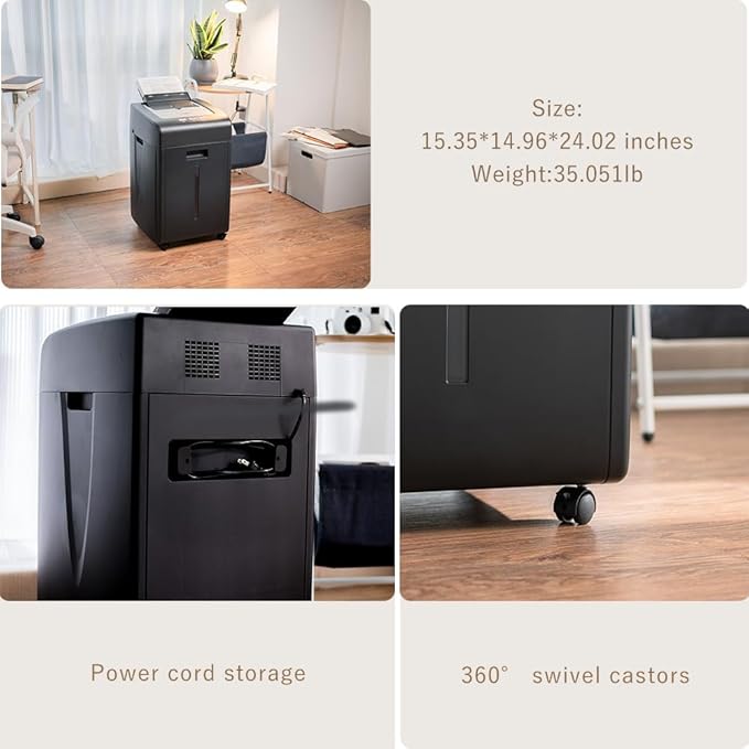 Commercial Autofeed Paper Shredder: 200 Sheets P-5 Micro Cut Shreds - Image 6