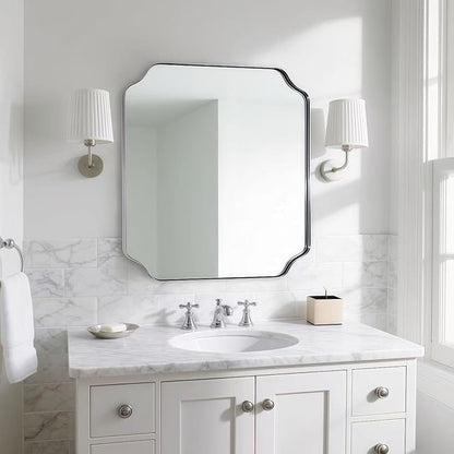 ANDY STAR 24"x24" Chrome Mirror, Polished Nickel Square Mirror - Image 3