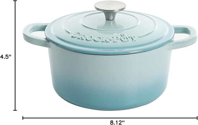 Crock-Pot Artisan Round Enameled Cast Iron Dutch Oven, Blush Pink - Image 6
