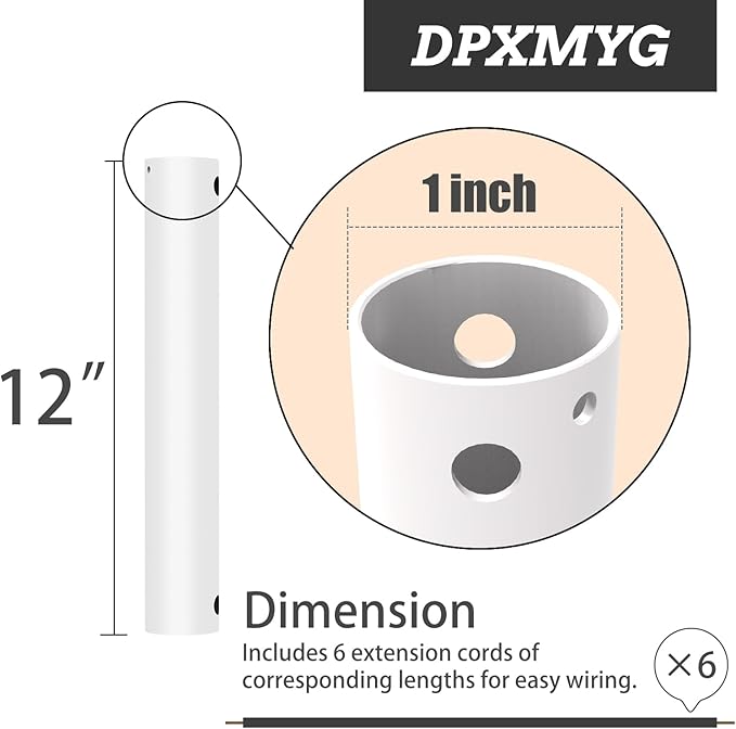 DPXMYG 12 inch Ceiling Fan Downrod - Image 2