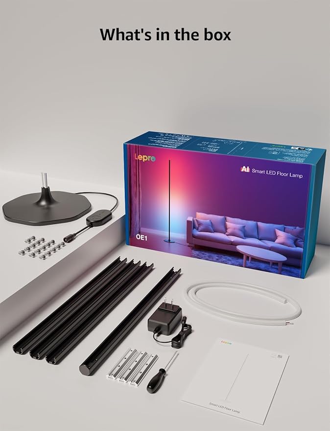 Lepro OE1 AI Corner Floor Lamp, Smart RGBICW LED Corner Lamp - Image 9