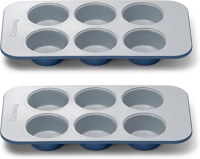 Caraway Nonstick Ceramic 6 Cup Muffin Pan Duo – Non-Toxic, PTFE & PFOA Free – by Caraway
