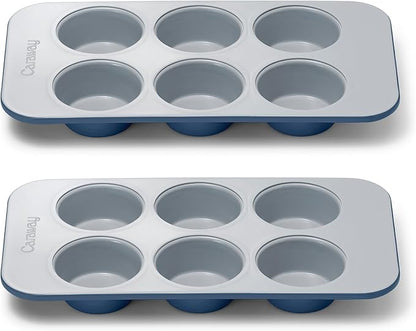 Caraway Nonstick Ceramic 6 Cup Muffin Pan Duo – Non-Toxic, PTFE & PFOA Free – by Caraway