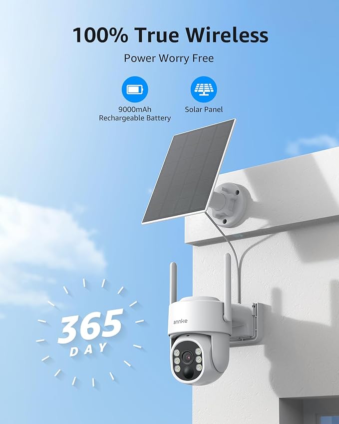 ANNKE 4MP Solar Security Cameras Outdoor Wireless, 9000mA Battery - Image 2