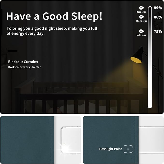 Easy-Going Blackout Curtains for Bedroom, Solid Thermal Insulated Grommet and - Image 2