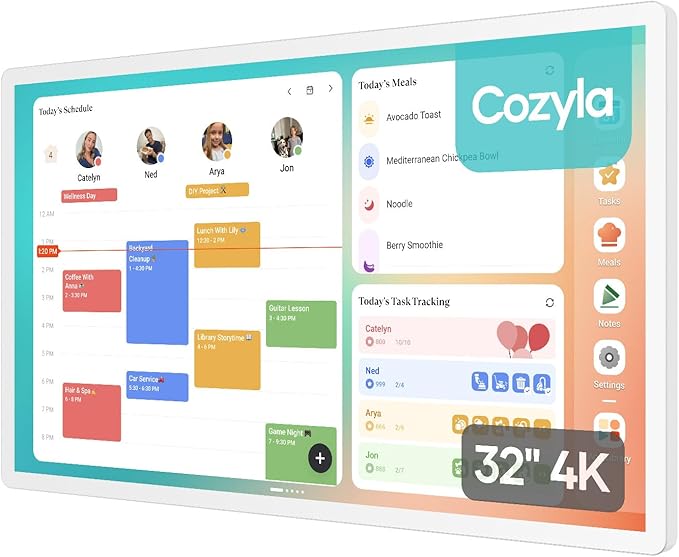 Cozyla Digital Calendar+ 2: 32’’ 4K Wall Planner Touch Screen Chore Chart by Cozyla