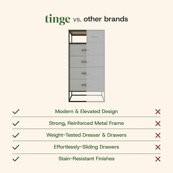 tinge Zana Premium Fabric Dresser - Image 8