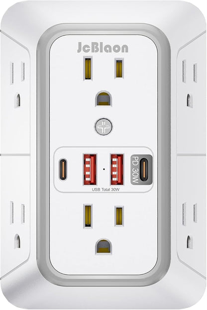 JcBlaon Surge Protector Outlet Extender 6 Outlet Extender by JcBlaon