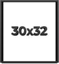 30x32 Shadow Box Frame Black | 1 Inch Deep Solid Wood Shadowbox Display Frame | by CustomPictureFrames