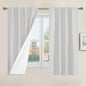LAMIT Short Window Linen Curtains 48 Inch Length 2 Panels, 100% Blackout Linen by LAMIT