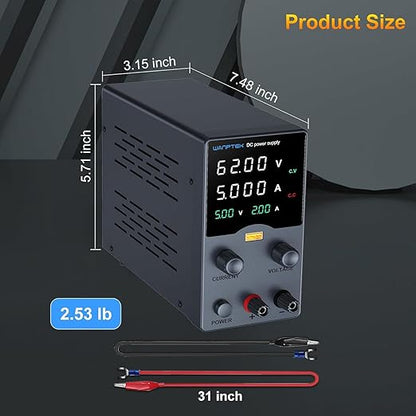 Wanptek DC Power Supply Variable 62V 5A, Bench Power Supplies - Image 4
