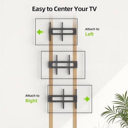USX MOUNT Fixed TV Wall Mount for 65-120 inch Flat TVs up to 220 Lbs, Low - Image 5