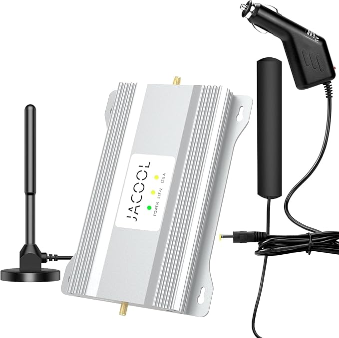 Cell Phone Signal Booster for Car, Truck & SUV – Boost 5G & 4G LTE Band by JACOOL