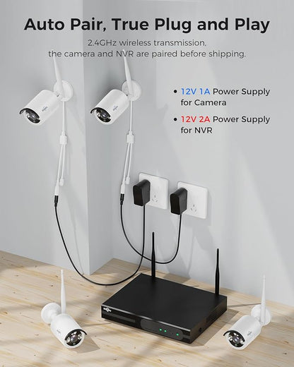 Hiseeu Home Security Camera System, No Subscription, 4K NVR - Image 2