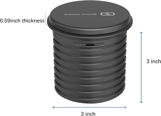 Desktop Power Grommet 3-inch Hole, 15W Wireless Charger, 20W USB C Fast - Image 7
