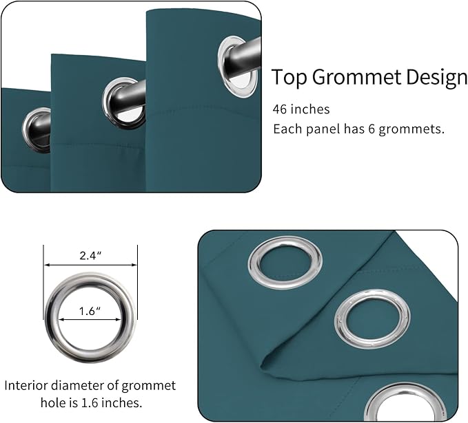 Easy-Going Blackout Curtains for Bedroom, Solid Thermal Insulated Grommet and - Image 4