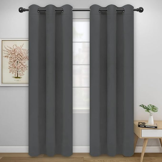Easy-Going Blackout Curtains for Bedroom, Solid Thermal Insulated Grommet and by Easy-Going