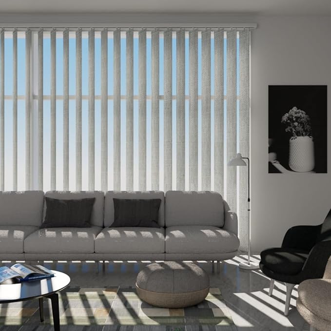 Blindify Motorized Vertical Blinds, Light Filtering Sliding Door Shades - Image 3
