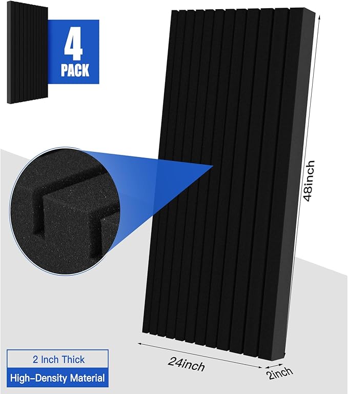HWLIYUTAI Acoustic Foam Panels, 4 Pack Soundproof Foam Wall Panels High Density - Image 2