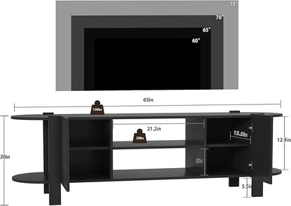ZOSQUARE 65 Inch TV Stand for Up to 75 inch TVs, Fluted Entertainment Center - Image 2