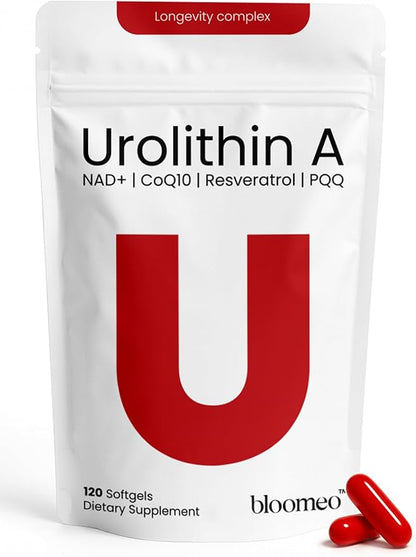 Urolithin A Supplement with NAD, Resveratrol, PQQ – 5-in-1 Longevity Complex to by Bloomeo