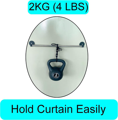 YYST Type A 16-28" Strong Magnetic Curtain Rod, cafe,Sash Rod W/Magnet (Black-1)