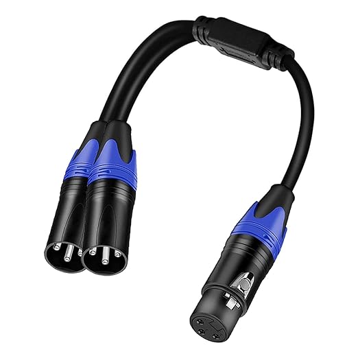 Seefeful XLR Splitter Cable, 1 Female to 2 Male Patch Y Cable, Balanced by Seefeful
