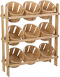 Displays2go Tiered Wooden Display, Floor Standing, 9 Baskets – Oak by Displays2go