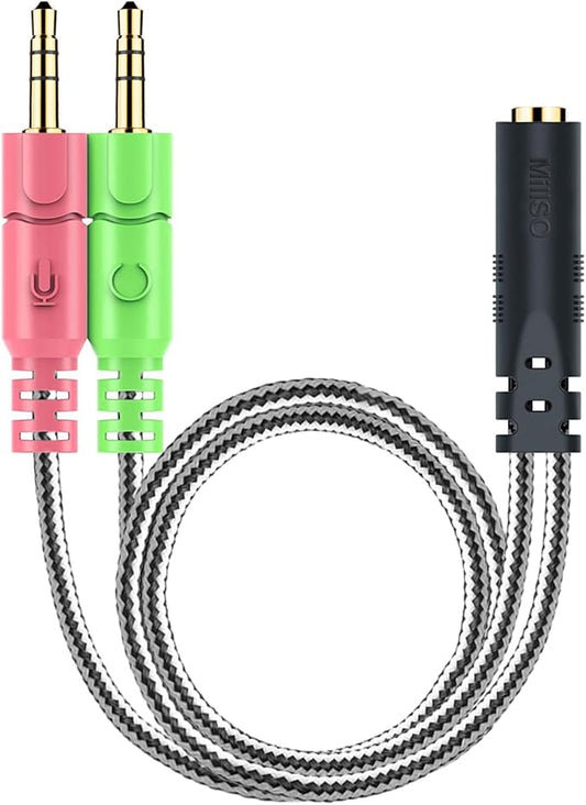 MillSO Headphone Splitter for Computer CTIA 3.5mm TRRS Female to Dual TRS Male by MillSO
