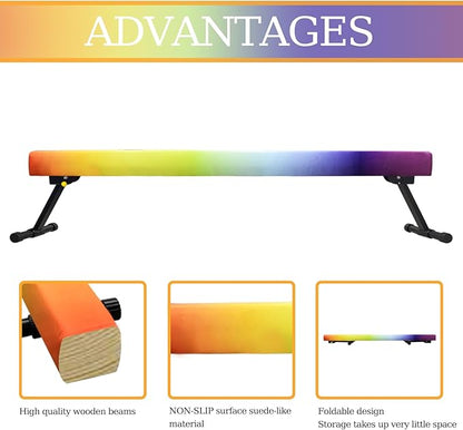 Adjustable&Foldable Gymnastics Balance Beam, 6FT/8ft High-Low Level Floor - Image 2