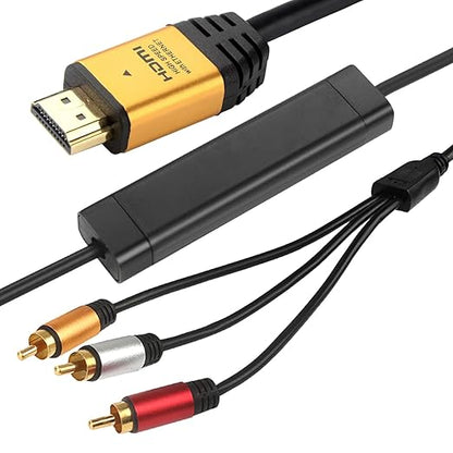 HDMI to RCA 10FT Cable with IC, HDMI Male to 3-RCA GD AV Cable Video Audio - Image 2