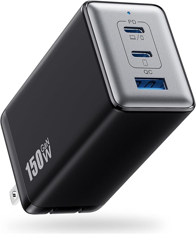 150W USB C Charger Block, GaN III Compact Foldable Wall Charger 3 Port Fast by Pxwaxpy