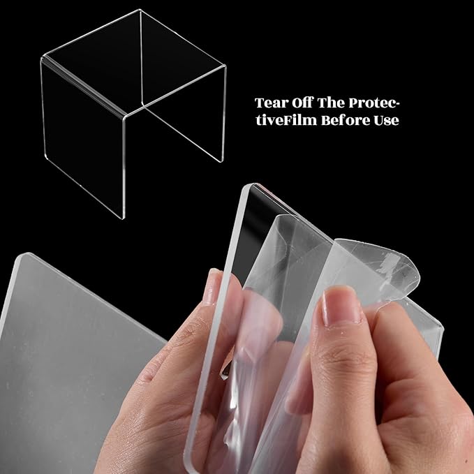 Chuangdi 2 Sets Acrylic Display Risers, Product Stand, Jewelry Display Riser - Image 3