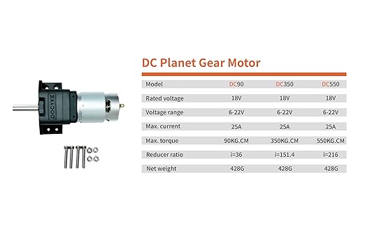 6-24v 200W DC Planet Gear Motor 90kg.cm High Torque Mini Metal Geared Motor - Image 8