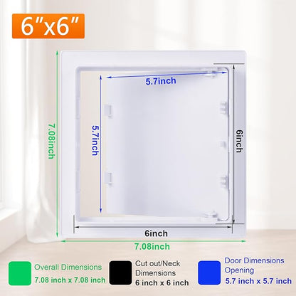 Suteck Plastic Access Panel for Drywall Ceiling 6 x 6 Inch Reinforced Plumbing - Image 2